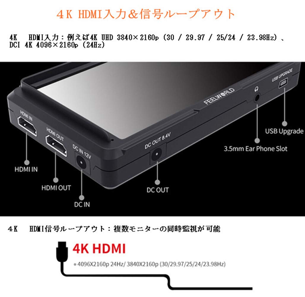 Feelworld FW568 フィールドモニター 4K HDMI Amazon.com : FEELWORLD FW568 V3 Upgrade 6 Inch Camera Field